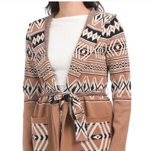 Rachel Zoe Southwest Open Front Hooded Sweater.   Women's Size M.  EUC.